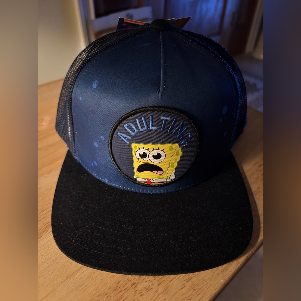 SpongeBob SquarePants Adulting Trucker Hat NWT Snapback Mesh One Size
